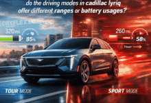 do the driving modes in cadillac lyriq offer different ranges or battery usages?